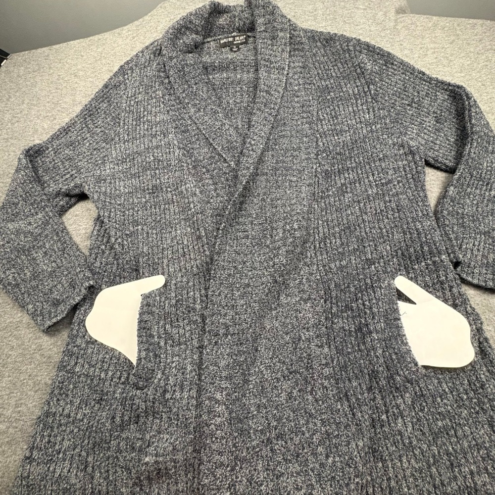 Barefoot Dreams CozyChic Lite Open Front Gray‎ Cardigan Women 3X Soft Minimalist - Picture 12 of 15